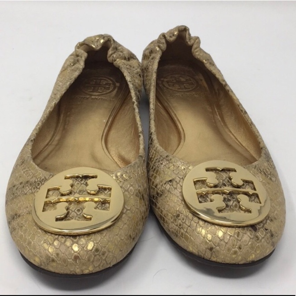 ⭐️Tory Burch metallic gold snakeskin revas⭐️